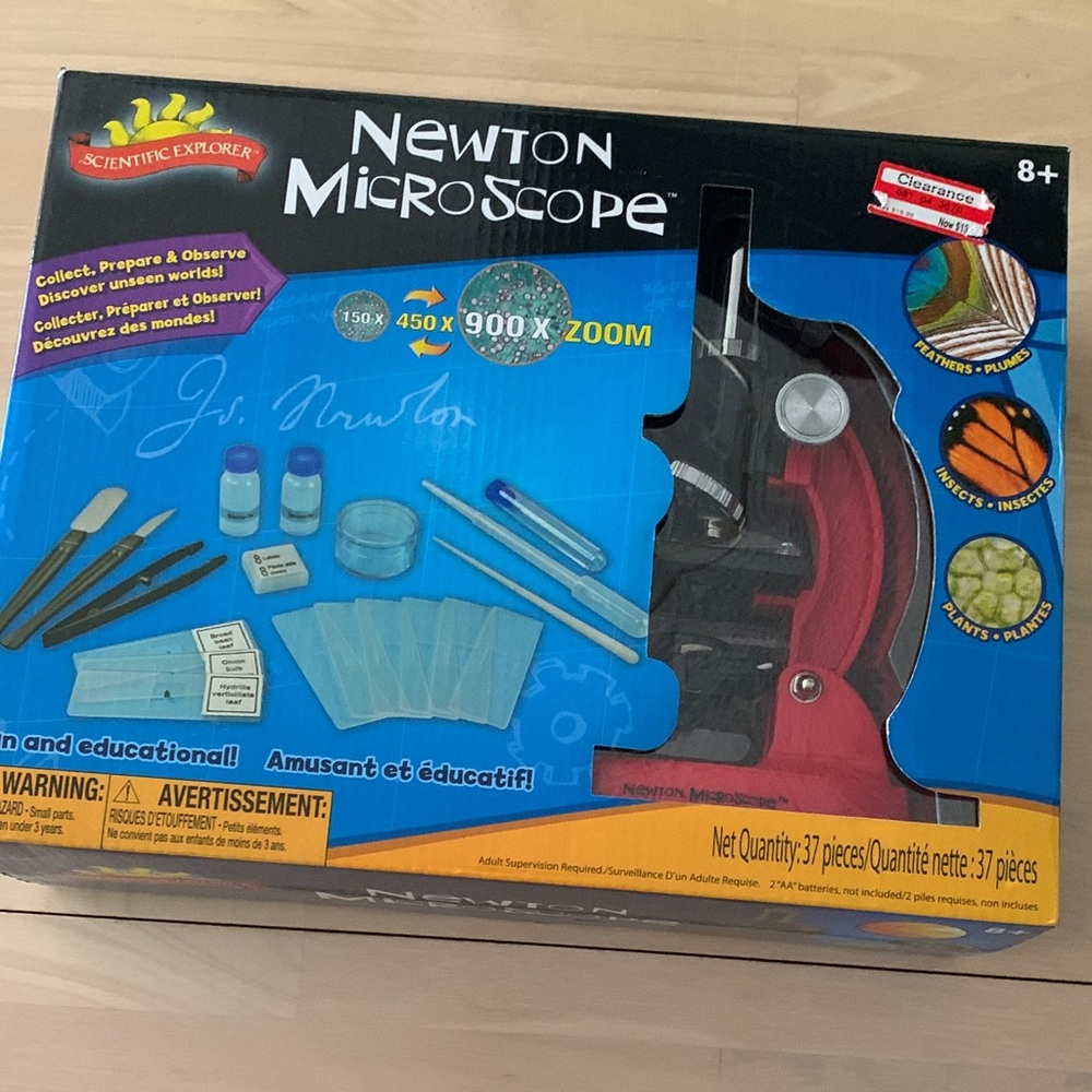 Newton Microscope New In Box  Learning Exploring Collect Prepare & Observe